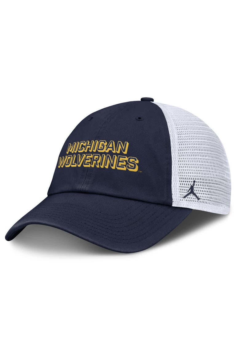 Men's Jordan Brand Navy Michigan Wolverines 2025 Gameday On-Field Club Adjustable Trucker Hat, Main, color, Navy