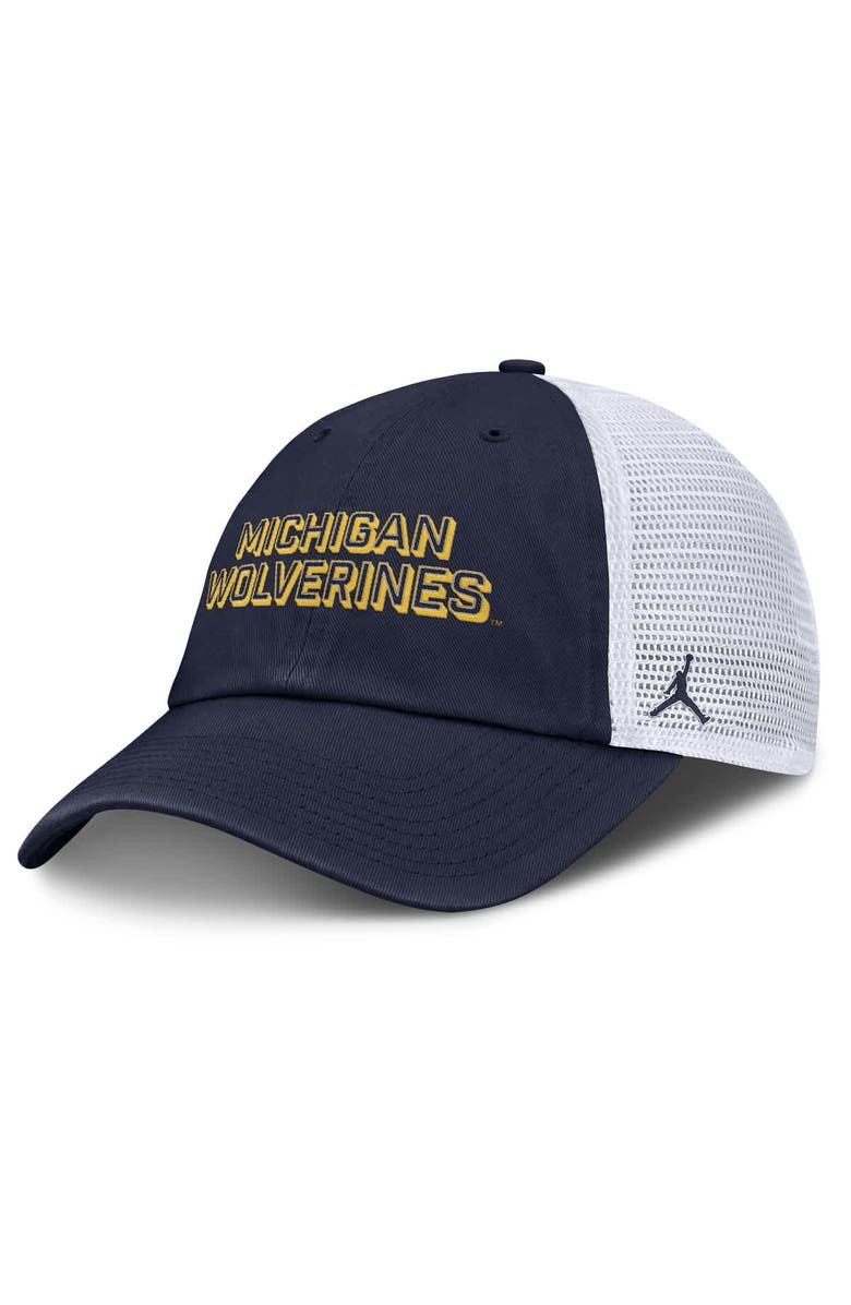 Jordan Brand Men's Jordan Brand Navy Michigan Wolverines 2025 Gameday On-Field Club Adjustable Trucker Hat, Main, color, Navy