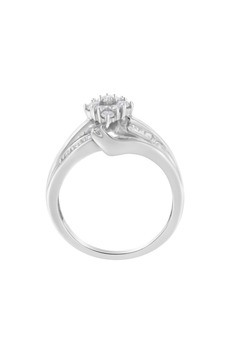 Haus of Brilliance 10K White Gold 1/2 cttw Diamond Cluster Ring, Alternate, color, White Gold