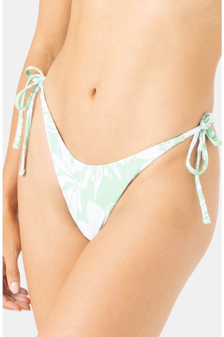 Oceanside Tie Side Cheeky Bikini Bottoms, Alternate, color, SEAFOAM