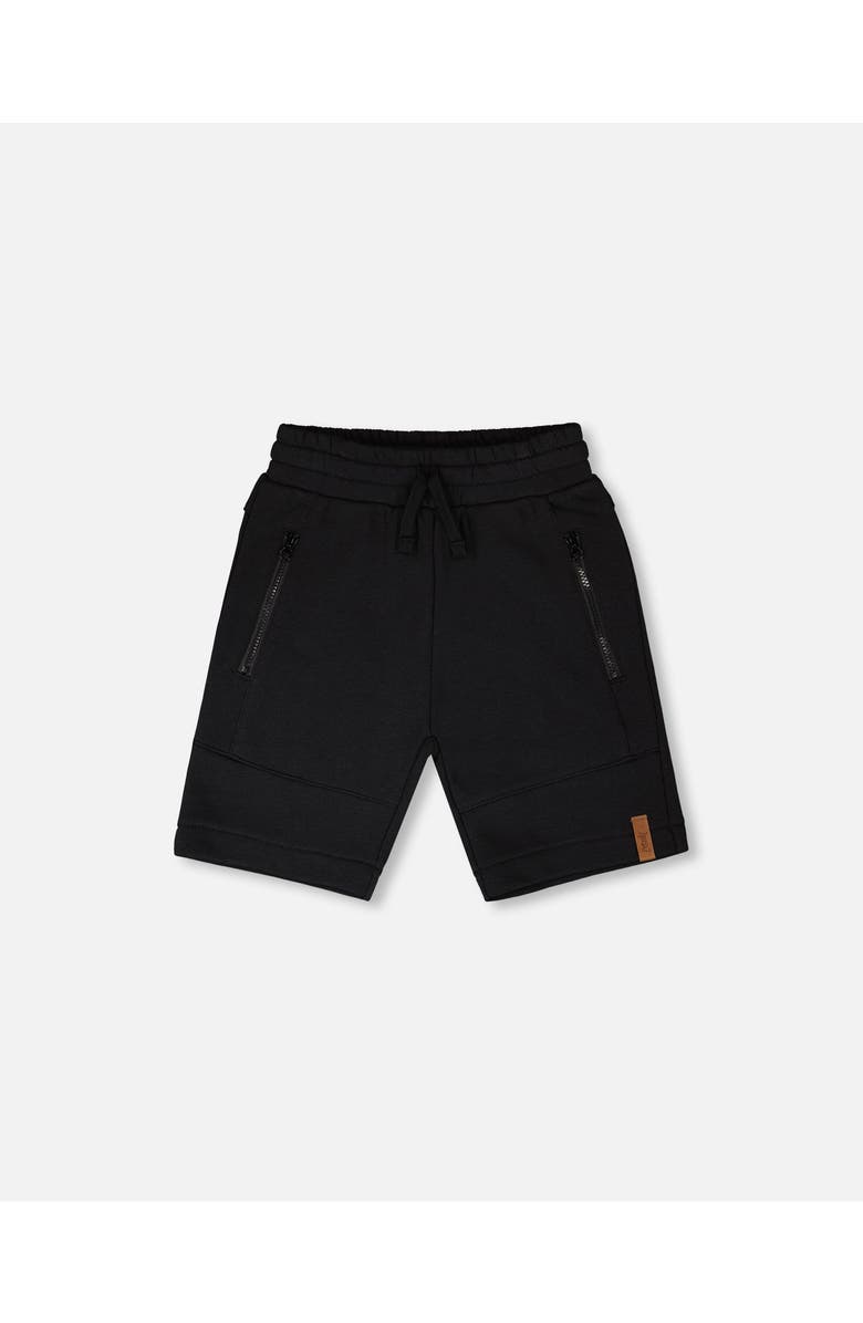 Deux par Deux French Terry Shorts with Cross Seams, Main, color, Black