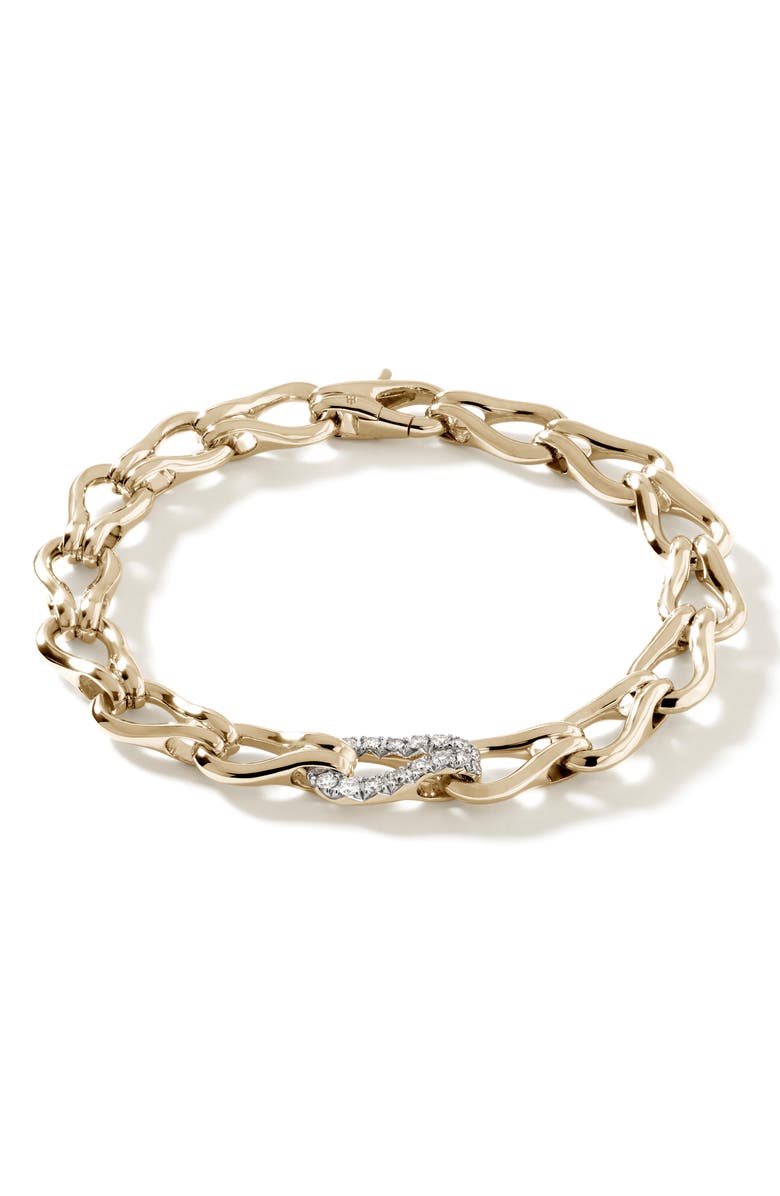John Hardy Surf Bracelet, 14K Gold, Diamonds, Main, color, Gold