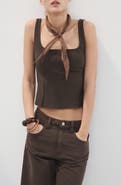 MANGO Square Neck Crop Top