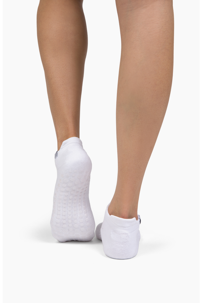 Antimicrobial Grip Sock- White Ankle with Clear Grip - 2 Pack, Alternate, color, White