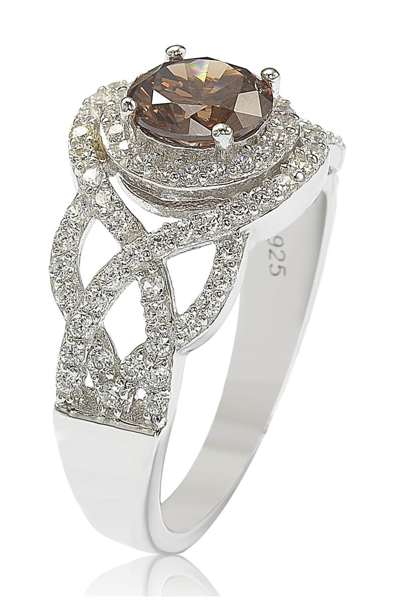 SUZY LEVIAN Sterling Silver Brown CZ Bridal Ring, Alternate, color, 
