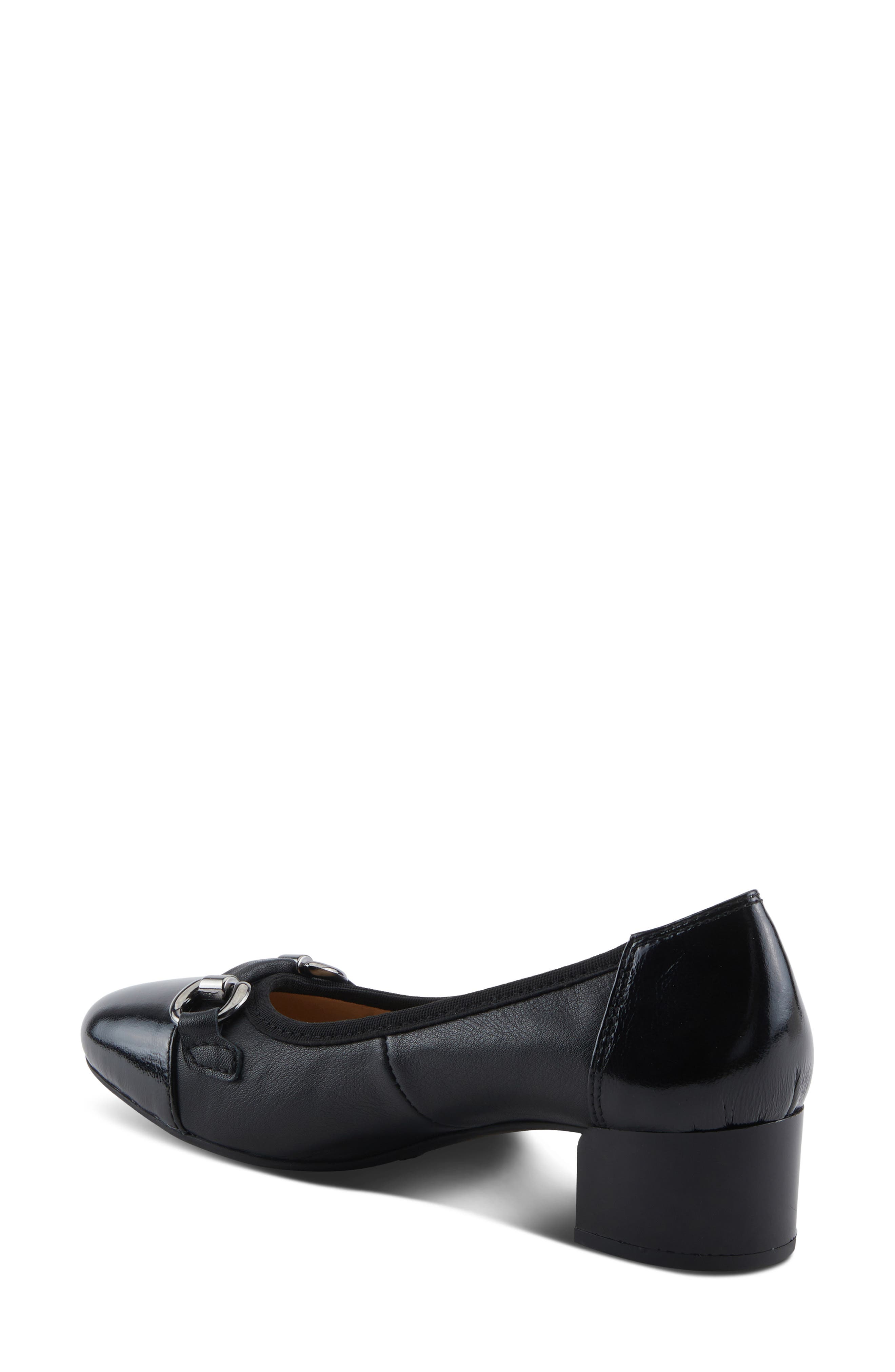 Spring Step Earline Cap Toe Pump, Alternate, color, Black Patent