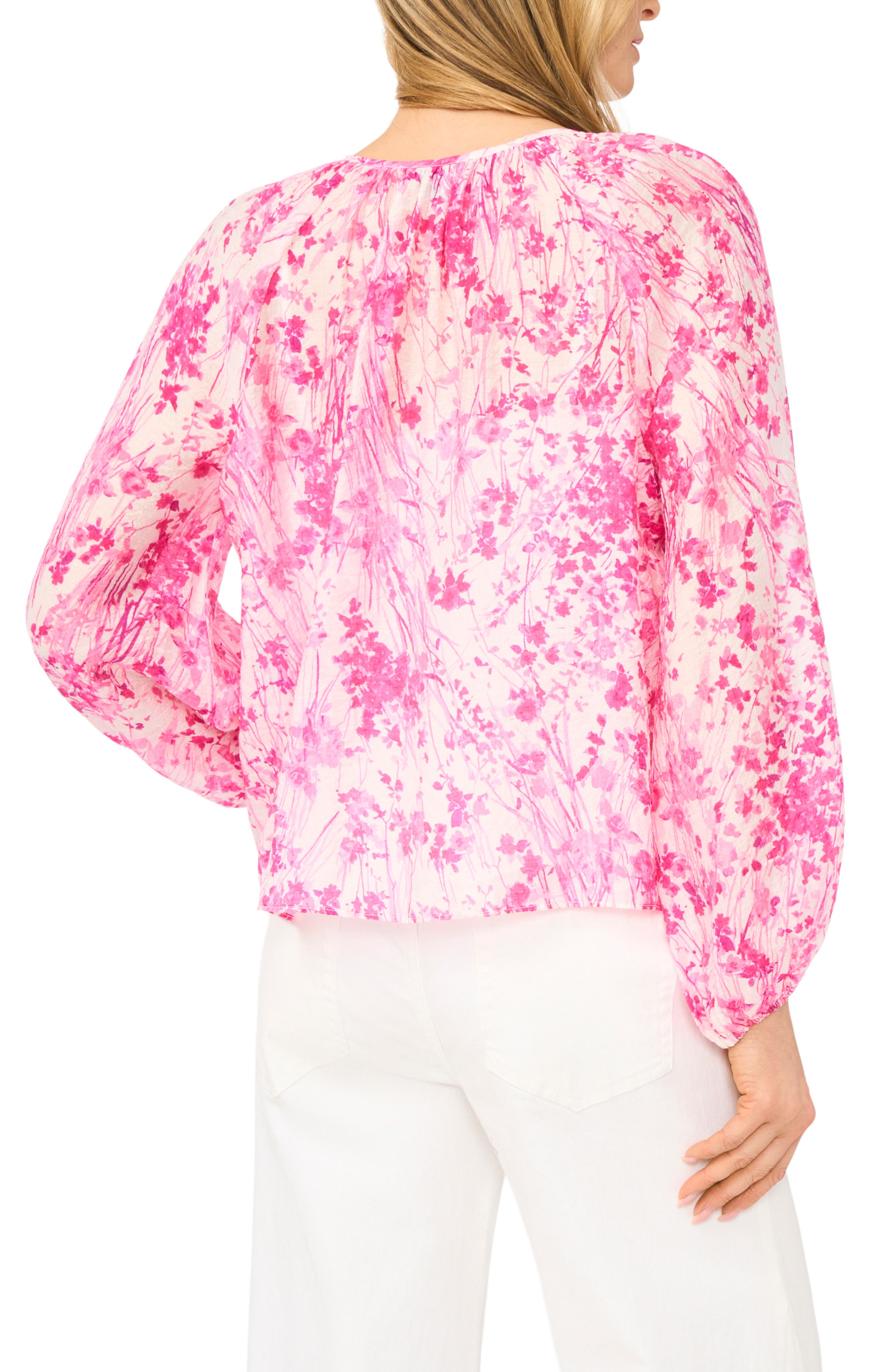 Tie Front Ruffle Long Sleeve Top - image 2