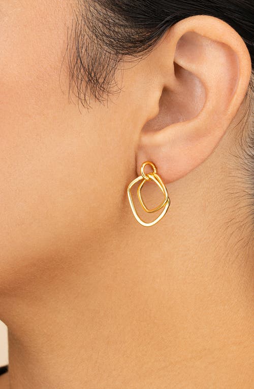 Sterling Forever Arabelle Modern Geometric Drop Earrings In Gold