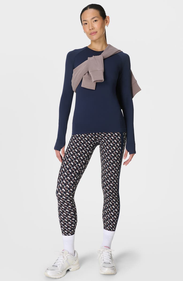 Sweaty Betty Geo Print Side Stripe Leggings, Alternate, color, Black Bauhaus Print