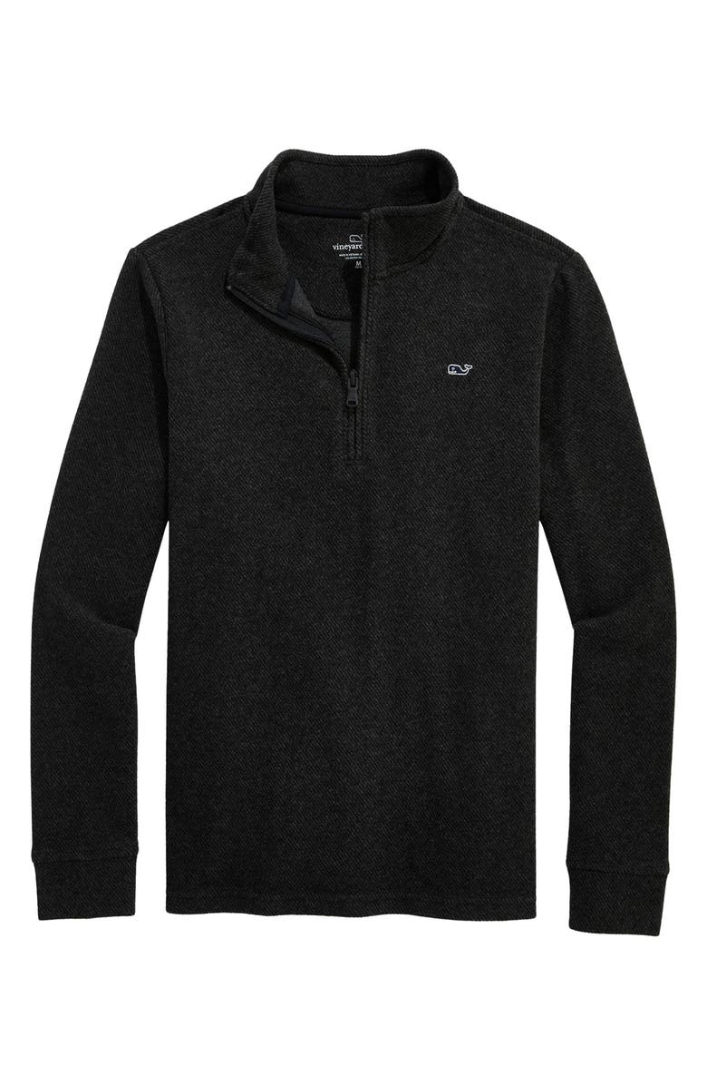 vineyard vines Kids' Calmwater Quarter Zip Pullover, Main, color, Jet Black