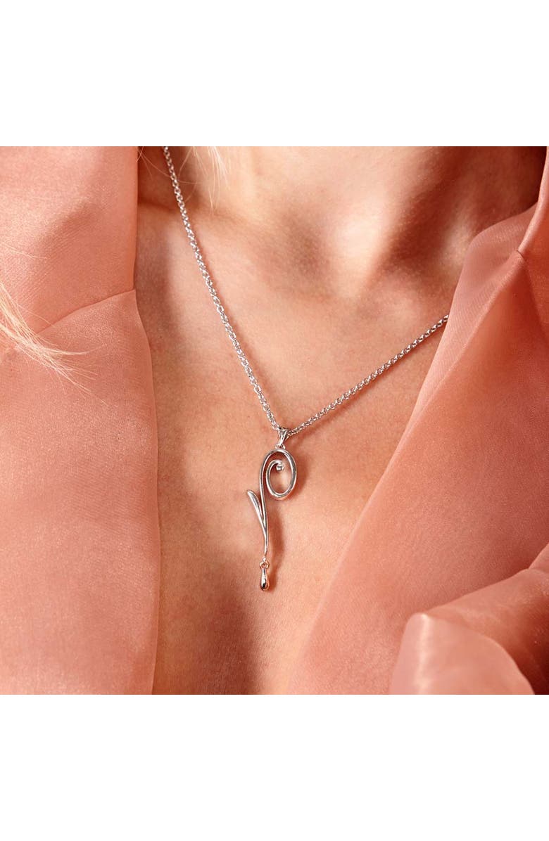 Lucy Quartermaine Q pendant with Drop, Alternate, color, Sterling Silver