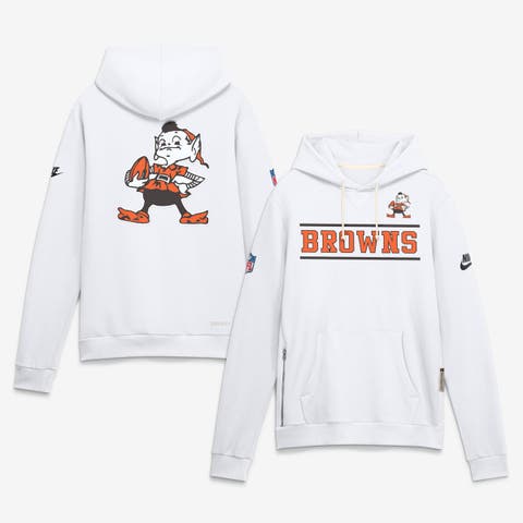 Men's Nike White Cleveland Browns Standard Issue Replay Officials Alternate Dri-FIT Hoodie