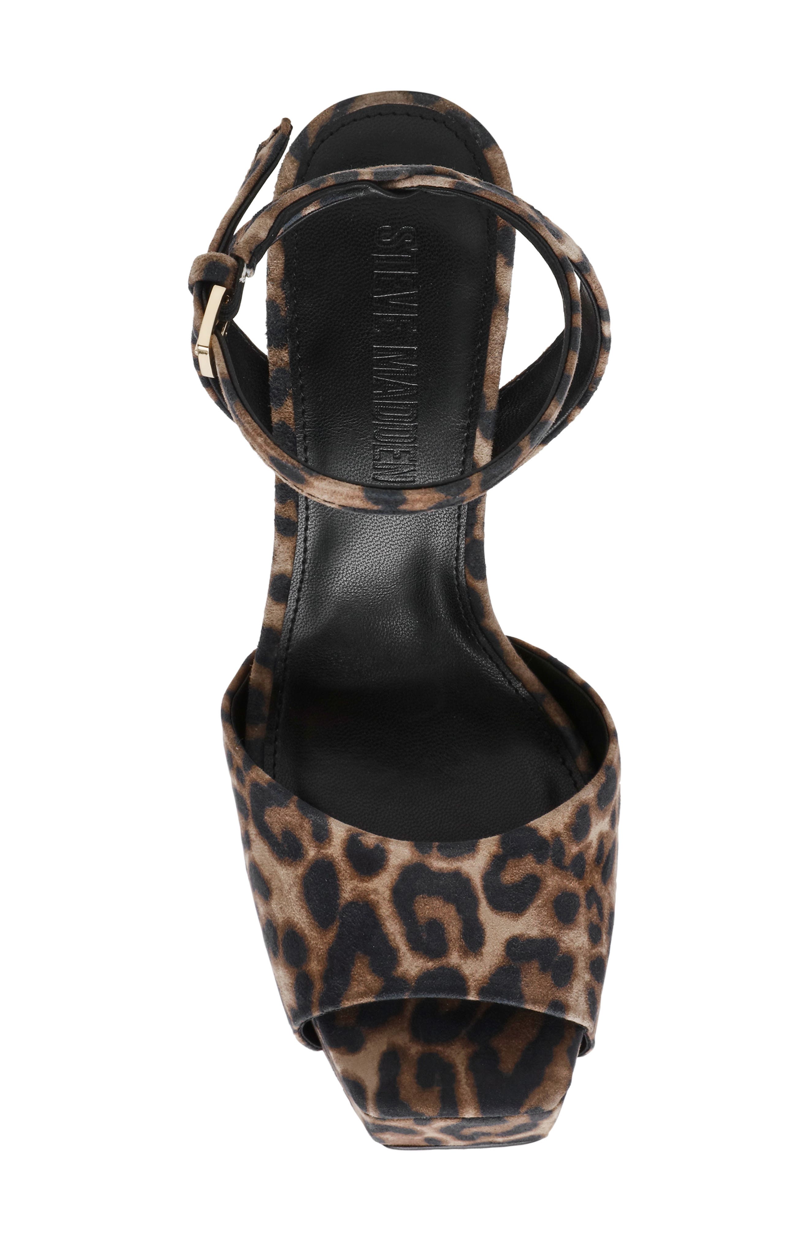 Steve Madden Sass Ankle Strap Platform Sandal, Alternate, color, Leopard