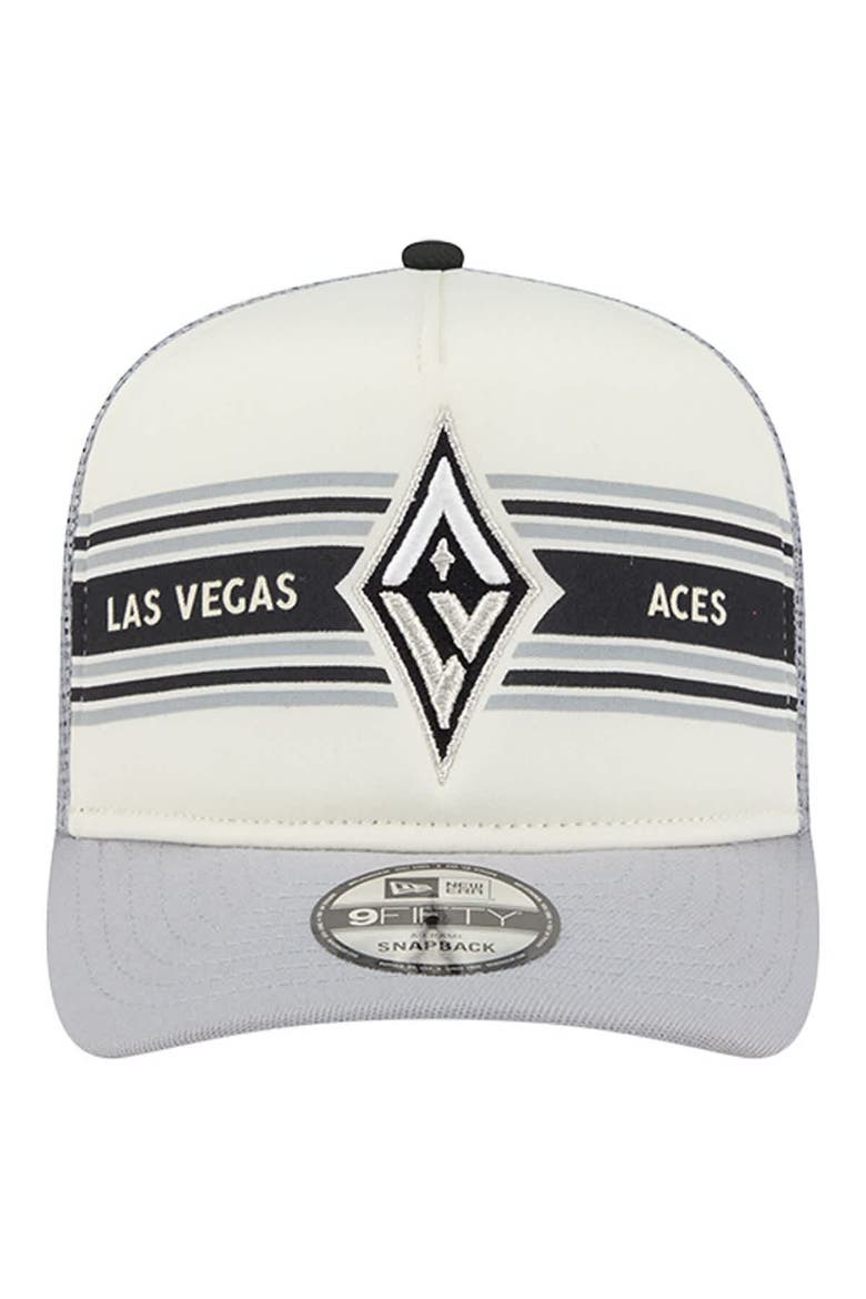 Unisex New Era  White/Gray Las Vegas Aces Banner Foam Front 9FIFTY A-Frame Adjustable Trucker Hat, Alternate, color, White