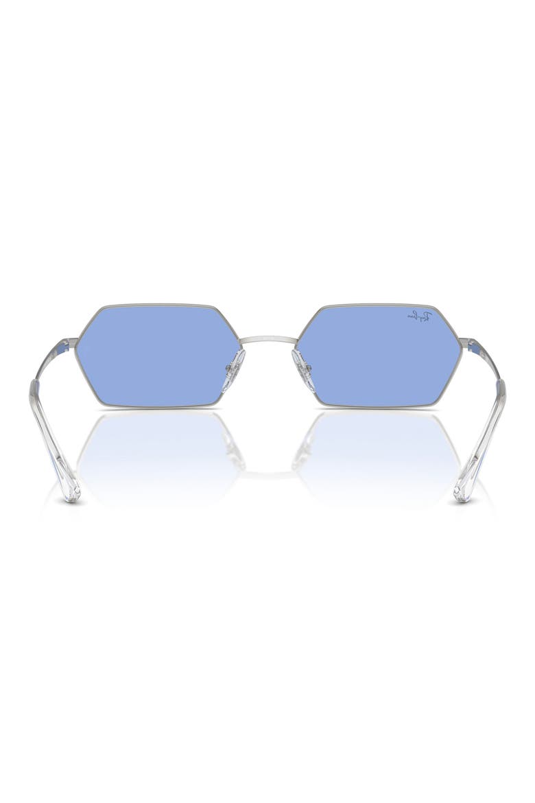 55mm Frameless Rectangle Sunglasses, Alternate, color, SILVER