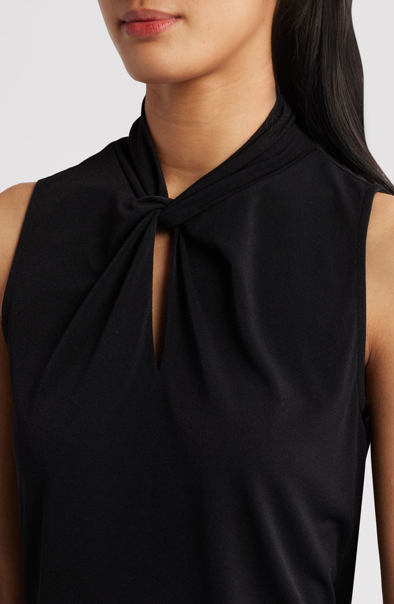 Anne Klein Twist Neck Keyhole Crepe Top, Alternate, color, 