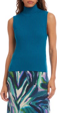 Karen Kane Sleeveless Rib Turtleneck Sweater