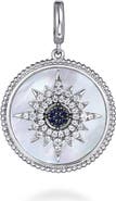 Gabriel & Co. Blue & White Sapphire Medallion Pendant Charm