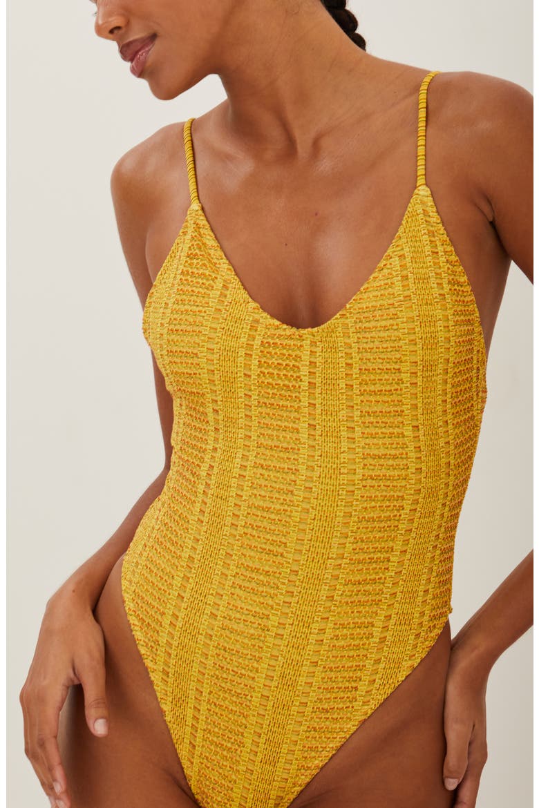 Bailey Textured One-Piece Swimsuit, Alternate, color, YELLOW