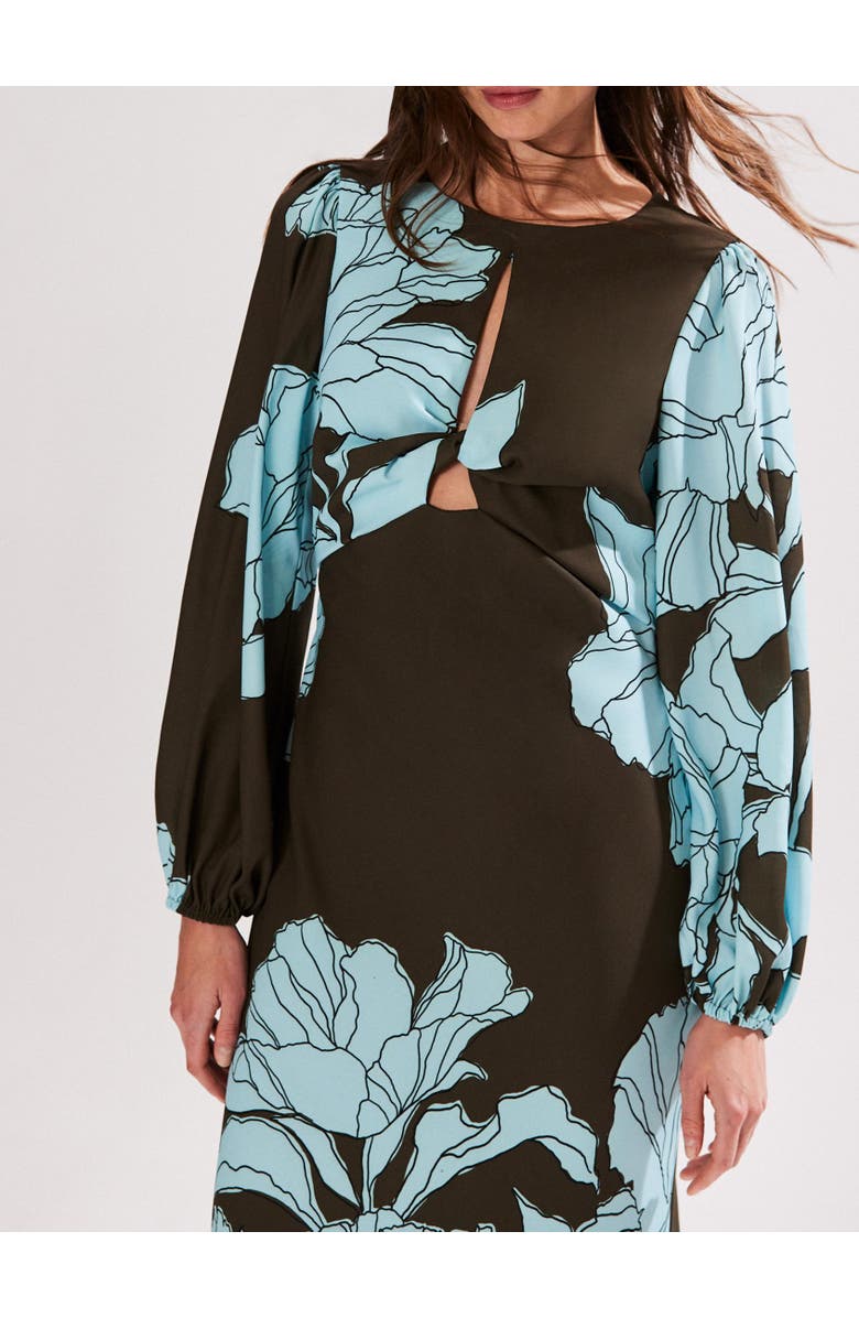 Ro&Zo Mae Floral Twist Front Midi Dress, Alternate, color,