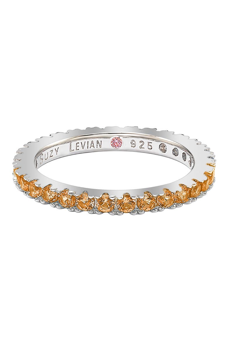 Sterling Silver Orange CZ Eternity Band Ring, Alternate, color, ORANGE