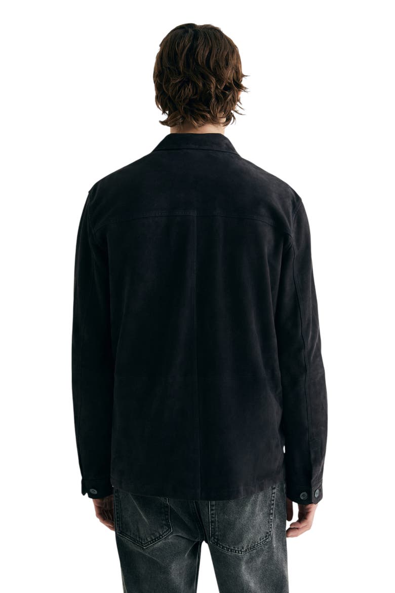 Raglan Leather Polo Button Sweater, Alternate, color, Navy