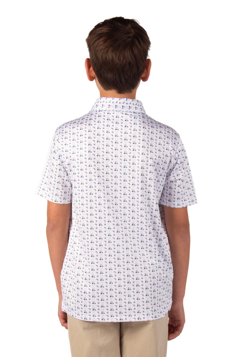 TailorByrd Kids' Golf Carts Performance Polo, Alternate, color, White Dove