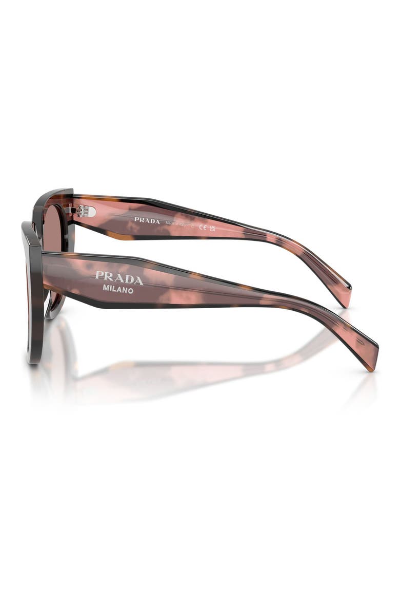 52mm Cat Eye Sunglasses, Alternate, color, MAUVE TORTOISE / LIGHT BROWN