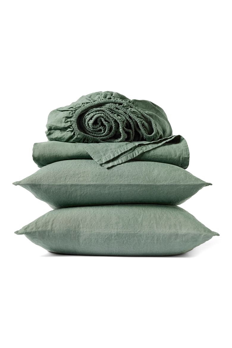 Relaxed Organic Linen Pillowcases, Main, color, JUNIPER