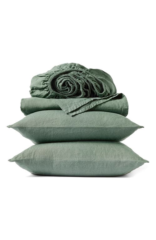 Coyuchi Relaxed Organic Linen Pillowcases in Juniper 
