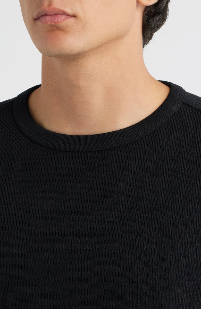 MERZ B SCHWANEN Organic Cotton Thermal T-Shirt, Alternate, color, Deep Black