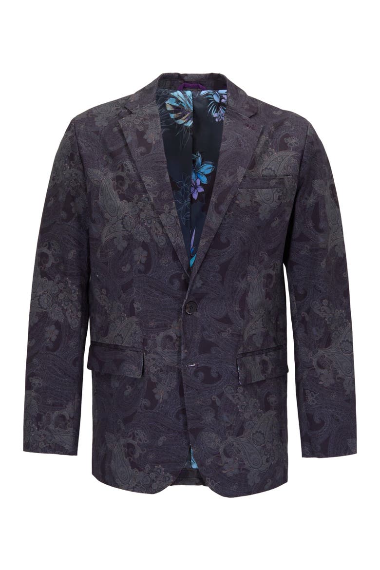 Paisley Explosion Mens Tailored Blazer, Alternate, color, Paisley Explosion Black