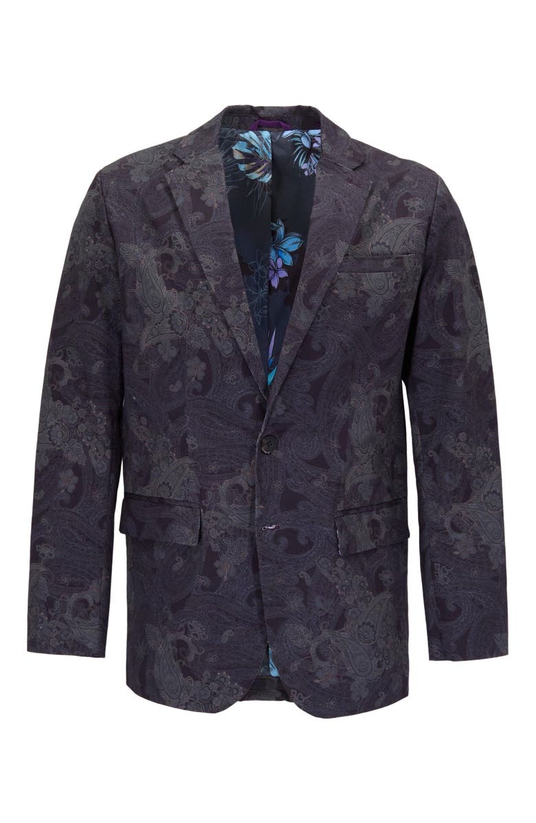 Lords of Harlech Paisley Explosion Mens Tailored Blazer, Alternate, color, Paisley Explosion Black