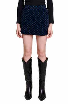 maje Velvet Jacquard Skort