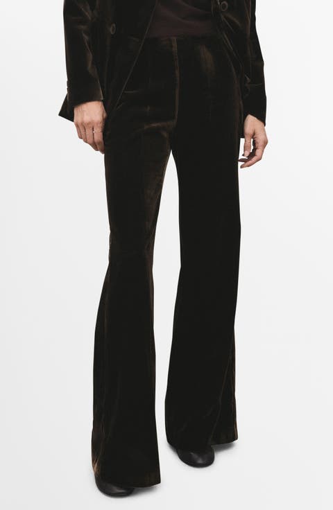 Velvet Flare Leg Pants