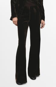 MANGO Velvet Flare Leg Pants