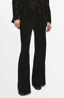 MANGO Velvet Flare Leg Pants