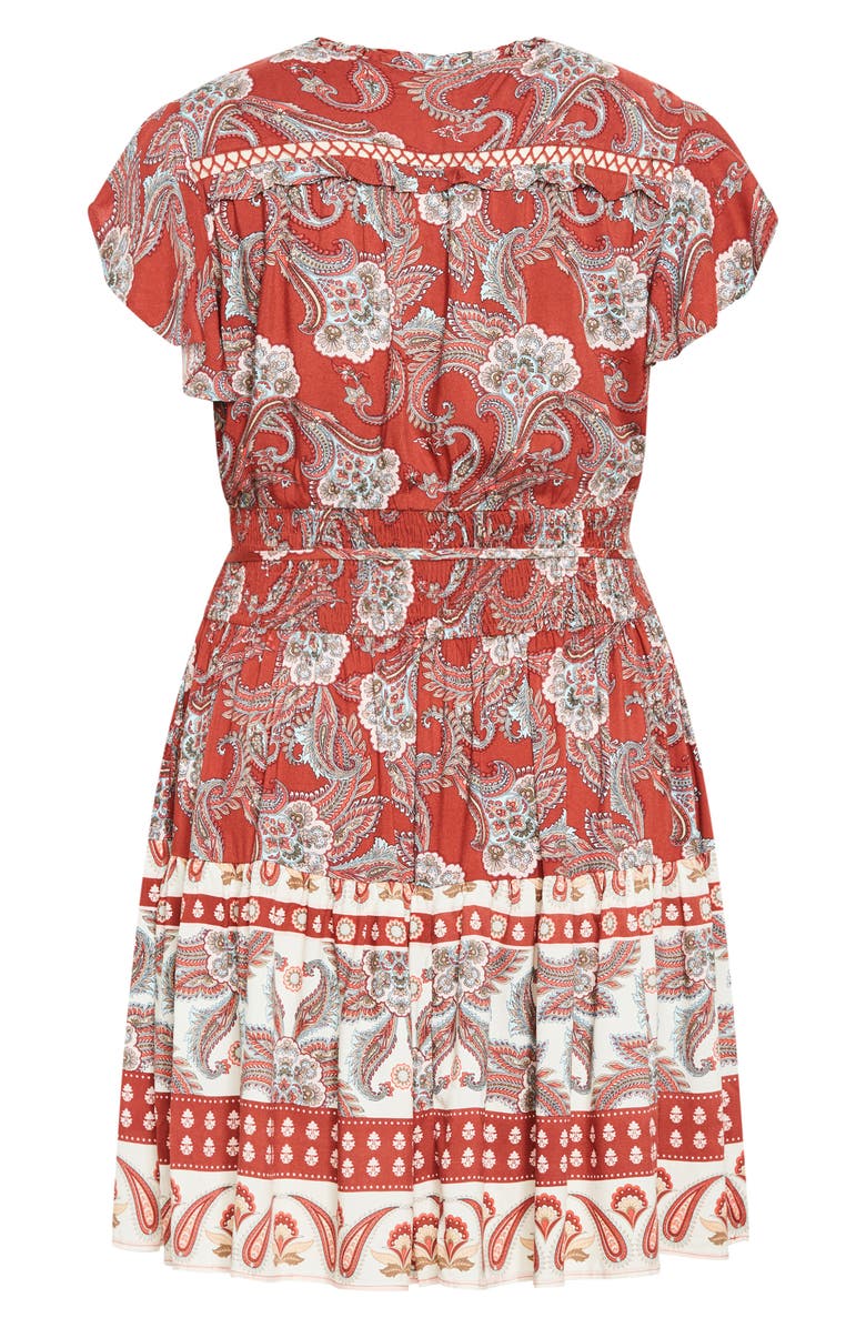 City Chic Lilah Flutter Sleeve Dress, Alternate, color, Paisley Love