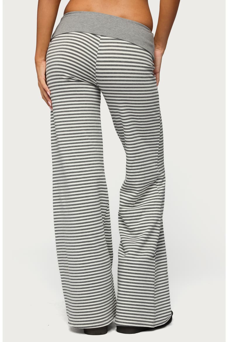Meggy Stripe Foldover Pants, Alternate, color, GRAY-AND-WHITE