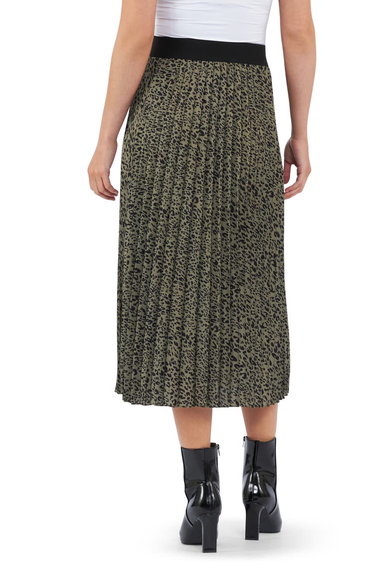 Cleo Pleat Skirt, Alternate, color, KHAKI / BLACK