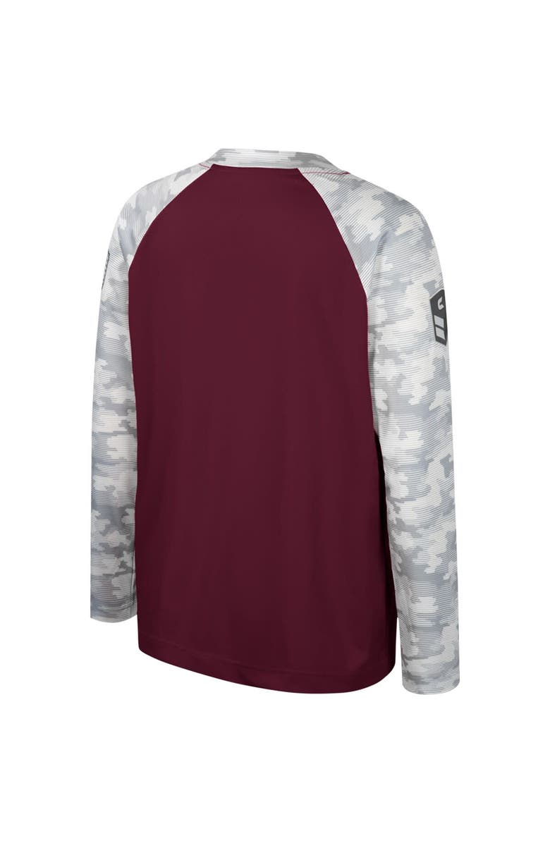 COLOSSEUM Youth Colosseum Maroon/Camo Arizona State Sun Devils OHT Military Appreciation Dark Star Raglan Long Sleeve T-Shirt, Alternate, color, Maroon
