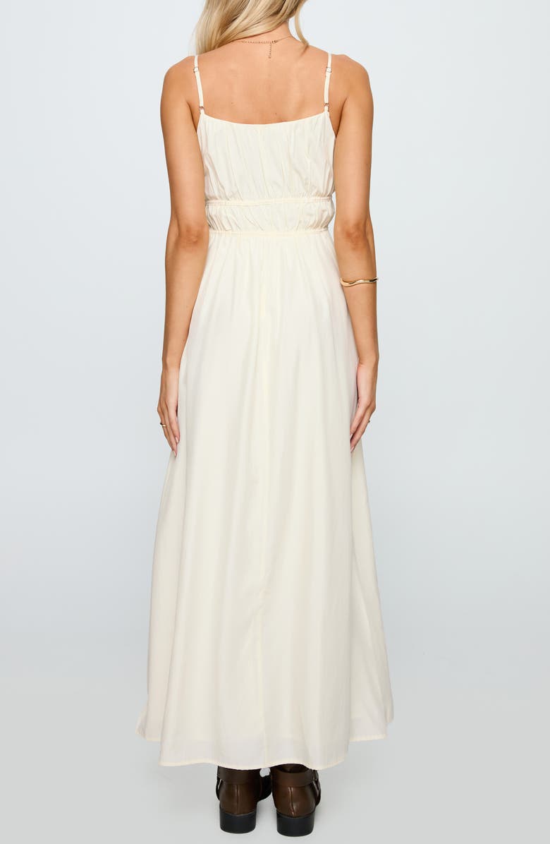 Princess Polly Violeta Shirred Sleeveless Maxi Dress, Alternate, color, Cream