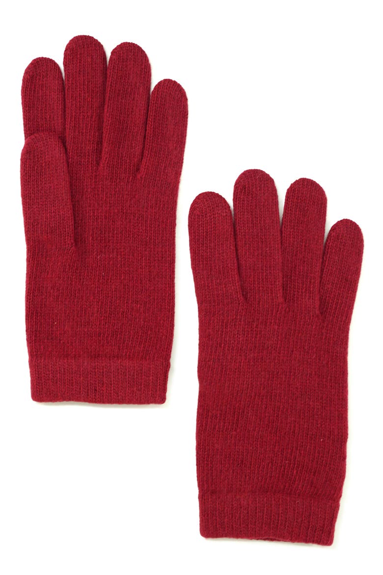 Solid Cashmere Gloves, Main, color, CADMIUM RED