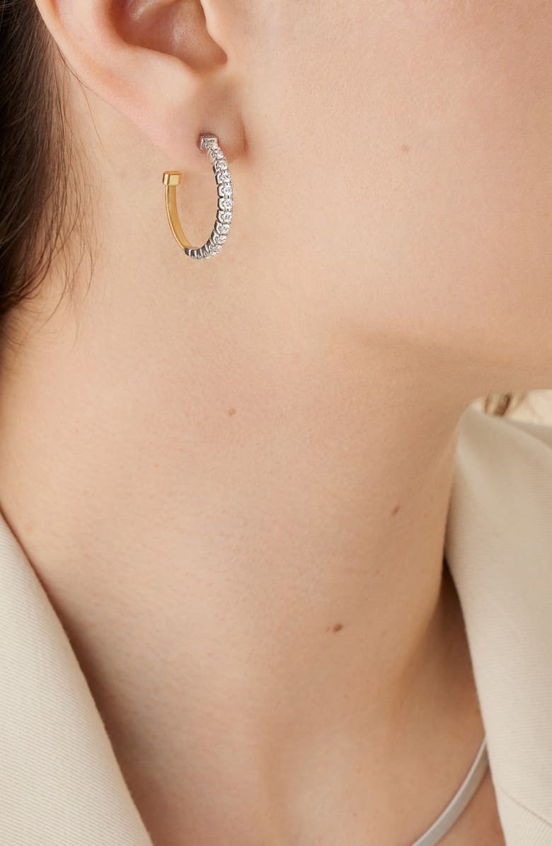 Marco Bicego Masai 18K Gold Coil & Diamond Hoop Earrings, Alternate, color, 18K Yellow Gold