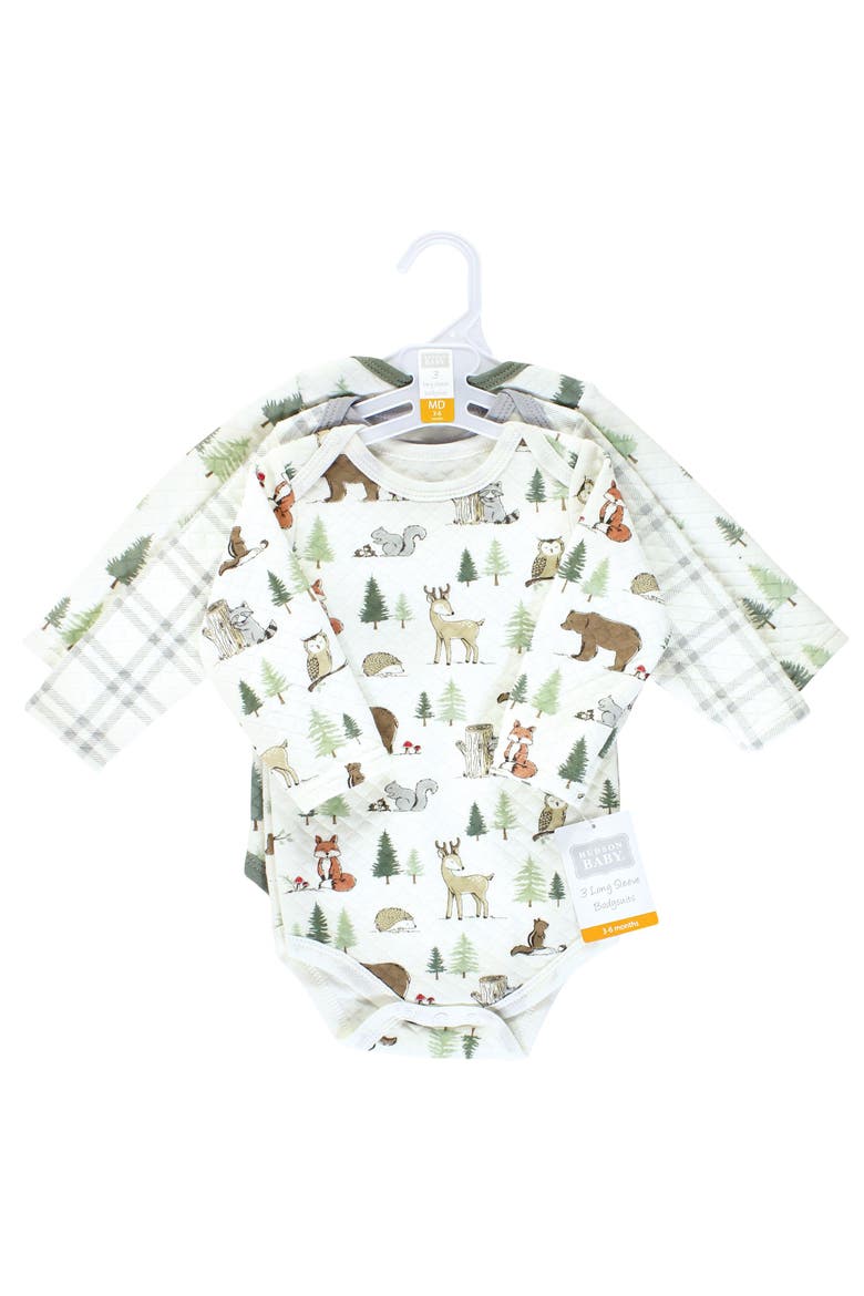 Quilted Long-Sleeve Cotton One-Piece, Alternate, color, Forest Animals