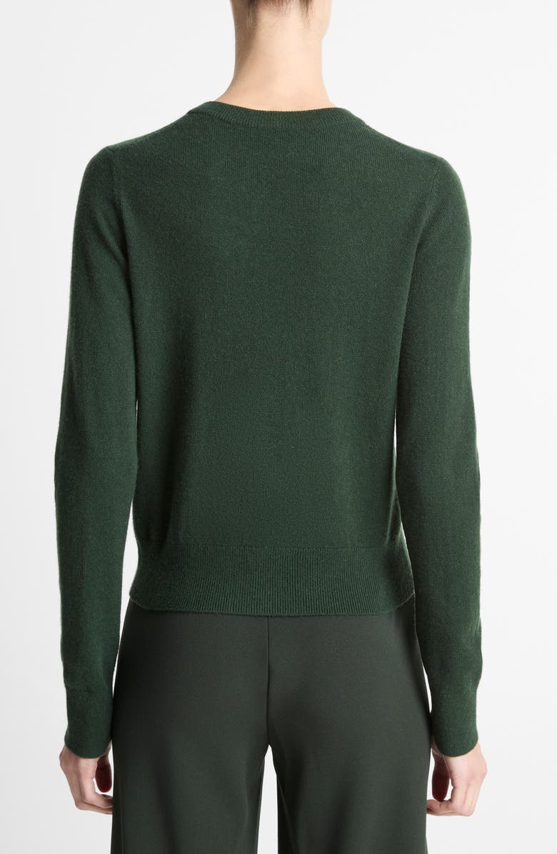 Vince Rib Crewneck Cashmere Sweater, Alternate, color, Forest