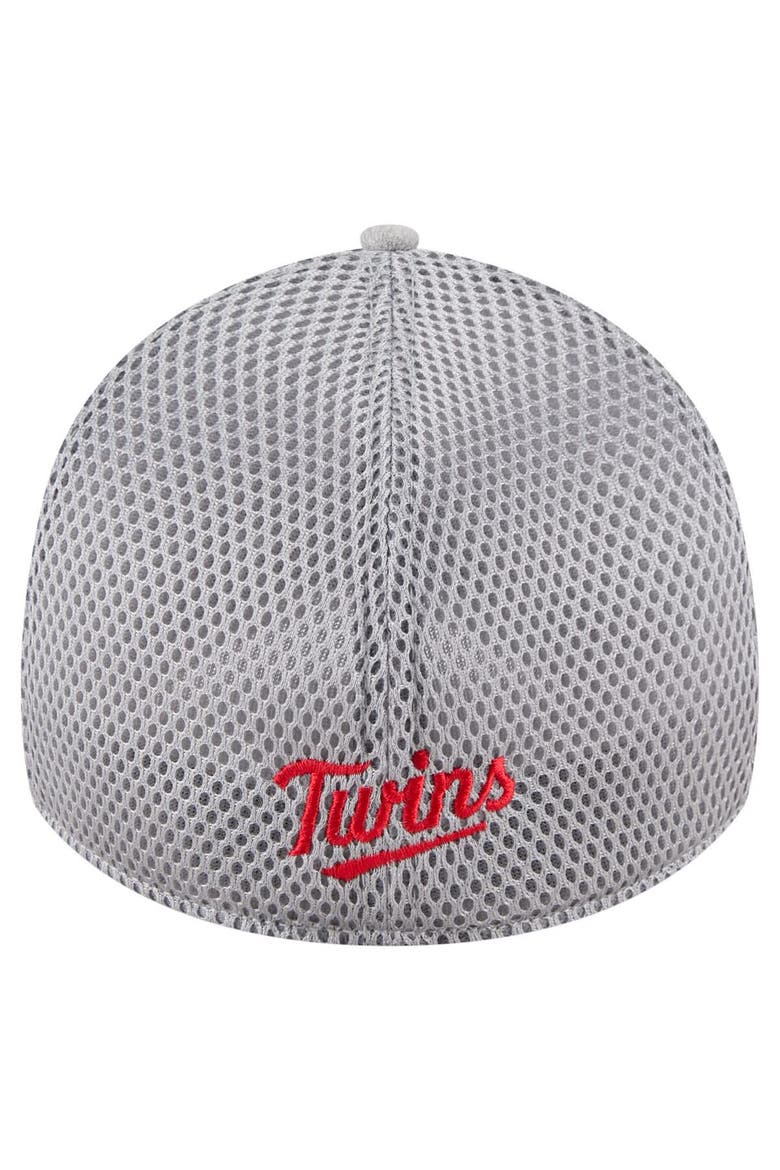 Men's New Era Gray Minnesota Twins Visor Paint Splatter 39THIRTY Flex Hat, Alternate, color, Gray