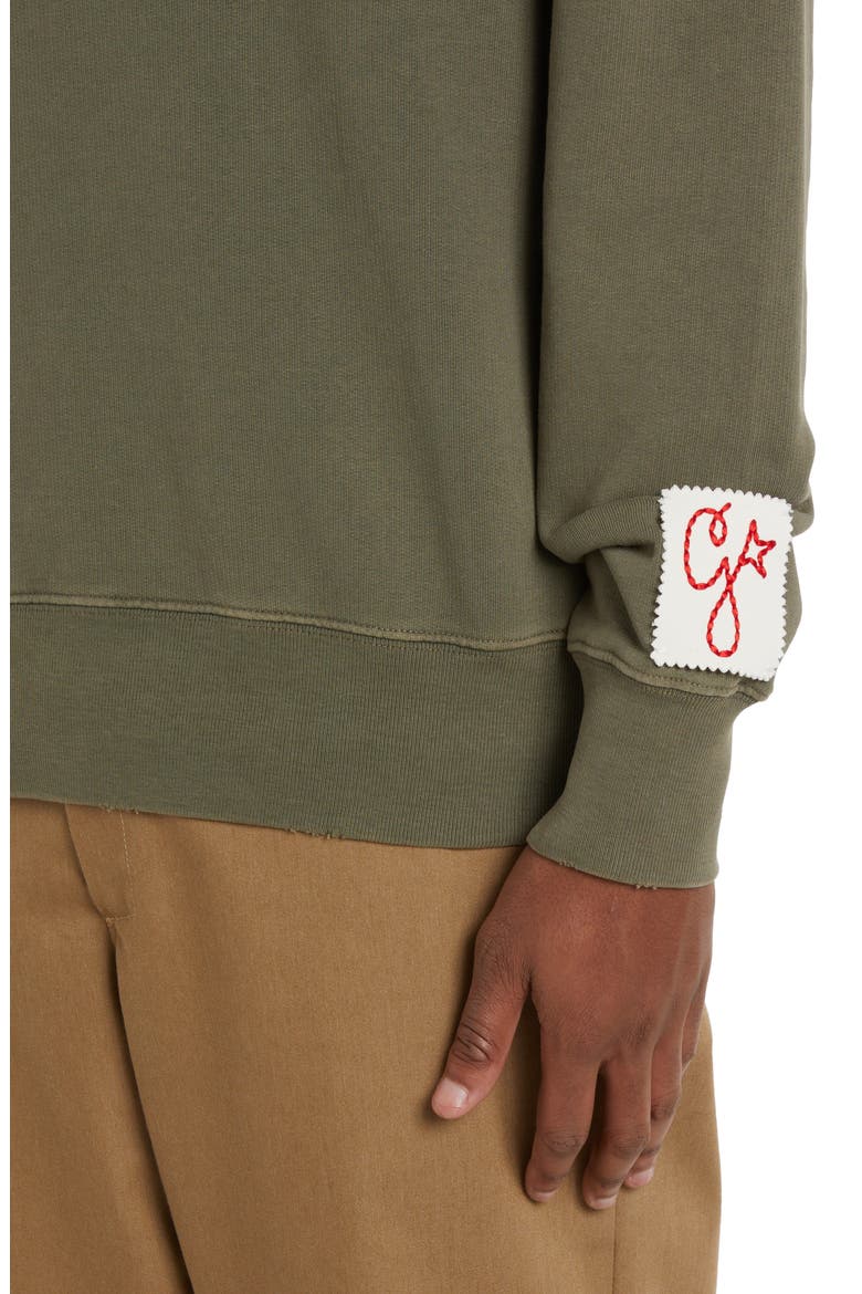Golden Missing Logo Sweatshirt, Alternate, color, DUSTY OLIVE