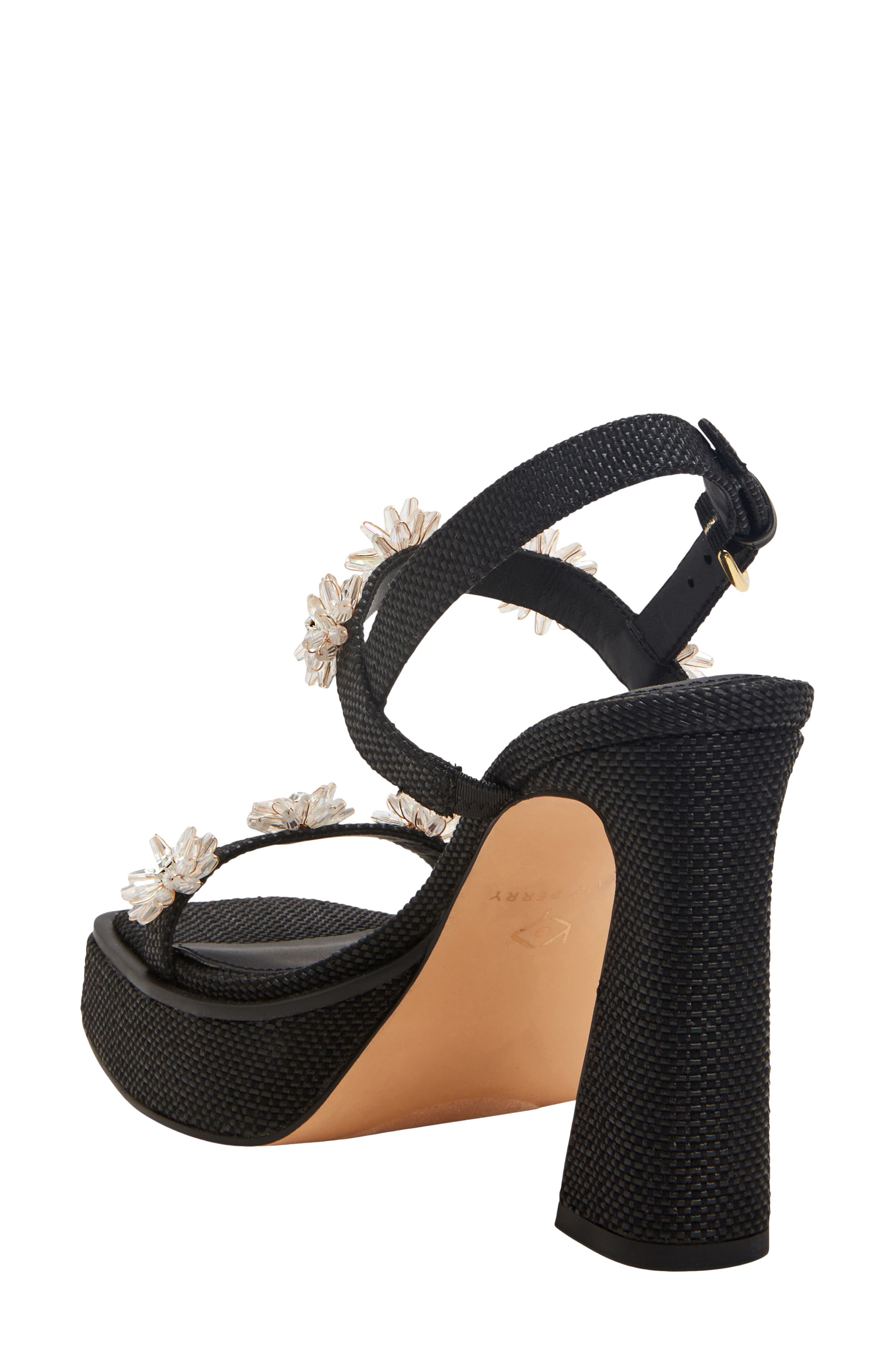 Katy Perry The Steady Floral Slingback Platform Sandal, Alternate, color, Black