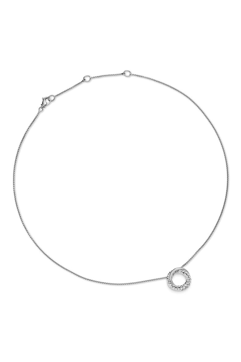 Crossover Mini Pendant Necklace with Diamonds, Alternate, color, SILVER/ DIAMOND
